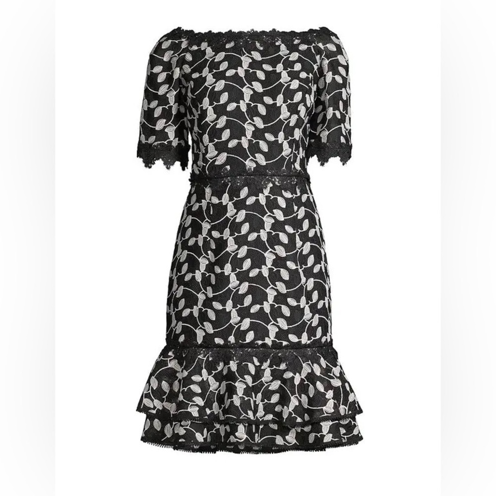 Euc - Shani - Off The Shoulder Dress - Black/White - Size 6